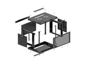 Szafa instalacyjna Rack Lanberg wisząca 19" 6U 600x600 czarna drzwi perforowane (flat pack)