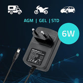 Ładowarka do akumulatora Qoltec AGM GEL STD 6V | 1A | Prostownik z sygnalizatorem LED