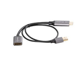 Kabel adapter Lanberg HDMI (M) -> Displayport (F) 4K na kablu 20cm srebrny