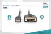 Kabel adapter DIGITUS HDMI Highspeed 1.3 Typ A / DVI-D(18+1), M/M 2m Black