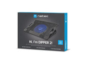 Podstawka chłodząca pod notebooka Natec Dipper 2 12.1-17.3" z wentylatorem, podświetlenie 2 USB