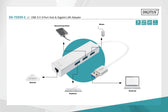Hub/Koncentrator 3-portowy DIGITUS USB 3.0 SuperSpeed z Gigabit LAN adapter