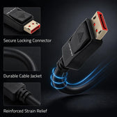Kabel DisplayPort Qoltec M/M v2.1 | 40G | 0.5m