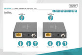 Przedłużacz/Extender DIGITUS HDMI 70m po skrętce Cat.5e/6/7 4K 60Hz PoC (Power over Cable) (zestaw)