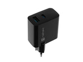Ładowarka sieciowa, Ładowarka do laptopów Natec Ribera Gan 1x USB-A + 1x USB-C 45W czarna