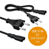 Kabel zasilający Qoltec IEC C7 | CEE 7/16 | 2*0.75mm2 | 1m