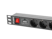 Listwa zasilająca Lanberg do RACK 1U 16A PDU 7x Schuko 2m czarna