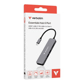 Hub USB Verbatim Multi Port Essentials USB-C PD, USB-A 3.0, USB-A 2.0, HDMI, SD/microSD