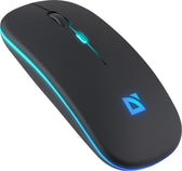 Mysz bezprzewodowa Defender TOUCH MM-997 optyczna 1600dpi 2.4 GHz + Bluetooth czarna RGB AKUMULATOR bezklikowa silent