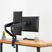 Ramię biurkowe podwójne DIGITUS (zacisk) 2xLCD max. 32"max. 2x 9kg uchyl.-obrot. czarne