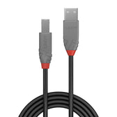 Kabel USB 2.0 LINDY Type A to B Cable, Anthra Line 1m Czarny