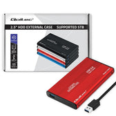 Obudowa Qoltec na dysk HDD/SSD 2.5" SATA3 | USB 3.0 | Czerwona