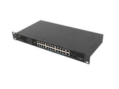 Switch niezarządzalny Lanberg 24x 100Mb PoE+/2x Combo Rack 19" Gigabit Ethernet 360W