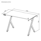 Biurko gamingowe NanoRS RS101, czarne z uchwytem na słuchawki i kubek, max. 75kg, wymiary 1200x600x750mm