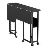 Biurko składane Maclean MC-126 L/B, czarne, mobilne 100x73cm, max. 50kg