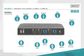 Przełącznik KVM DIGITUS 2 portowy HDMI 4K 60Hz 2xUSB audio IR