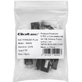Wtyk QOLTEC przelotowy złącze RJ45 | CAT6 | FTP | Pass Through | Pozłacane styki | 10 sztuk