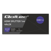Rozdzielacz aktywny Qoltec Splitter 4 x HDMI 4K x 2K | 3.4Gb/s