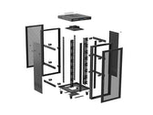 Szafa instalacyjna Rack Lanberg stojąca 19" 47U 800x800 czarna drzwi perforomowane LCD (flat pack)