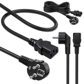 Kabel zasilający Qoltec wtyczka kątowa SCHUKO CEE 7/7 (E/F) | IEC C13 | 3x1.0mm2 | 5m