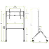 Stojak mobilny Techly TV 55-86" do 80kg regulowany półka AV