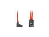 Kabel SATA Lanberg DATA II (3Gb/s) F/F 0,5m kątowy metalowe zatrzaski czerwony