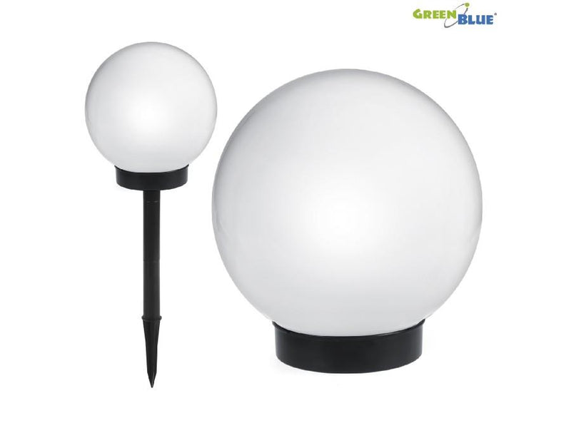 Lampa solarna GreenBlue GB123 wolnostojaca ogrodowa - kula 20x20x53cm, bialy LED