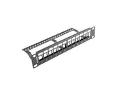 Patch panel pusty Lanberg 12 port 1U 10" z organizerem do modułów keystone czarny