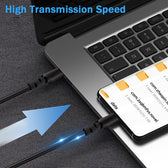 Kabel 2 x USB-C 15W Maclean MCE493 wspierający QC 3.0 przesył danych 3A czarny dł. 1m