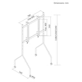 Stojak podłogowy na TV Maclean MC-180 W, mobilny, 37"-80", obciążenie 50kg, max. VESA 600x400, biały