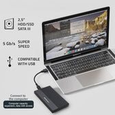 Obudowa/kieszeń Qoltec na dysk SSD HDD 2.5" | SATA | USB 3.0 | Super speed 5Gb/s | 2TB | Czarny