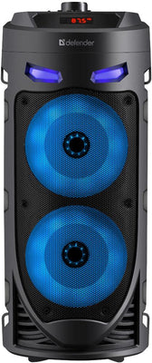 Głośnik Defender CRASHBOOM Bluetooth 16W MP3/FM/SD/USB/AUX/TWS/LED/MIC/LCD KARAOKE czarny + mikrofon + pilot