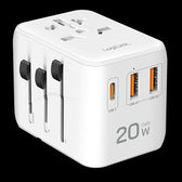Ładowarka sieciowa podróżna LogiLink PA0356 USB GaN, 20 W, 4 złącza (PD), biała