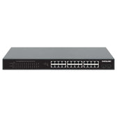Switch niezarządzalny Intellinet 24x 10/100/1000 Mbps PoE+ 370W + 2x SFP Rack 19", manual VLAN