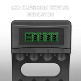 Ładowarka Qoltec do akumulatorków Ni-MH typu R03 AAA R6 AA | LCD | Kabel USB