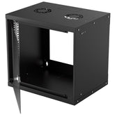 Szafa wisząca Intellinet BASIC, 9U, 540/560, Rack 19", szklane drzwi, FLATPACK, czarna