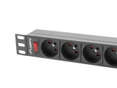 Listwa zasilająca Lanberg do RACK 1U 16A PDU 19" 9x PL 3m czarna