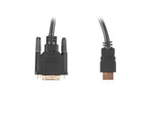 Kabel adapter Lanberg HDMI(M) - DVI-D(M)(24+1) 1,8m Dual Link pozłacane styki 4K 30 Hz czarny