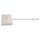 Kabel adapter Techly USB-C do 4K HDMI, Gigabit RJ45 / USB-A, USB-C PD 60W 0,14m biały