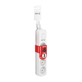Przedłużacz KERG z wyłącznikiem M02396 4-gniazdowy 3m 3×1,5mm2 H05VV-F 16A/250V biały