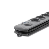 Listwa zasilająca antyprzepięciowa Qoltec Quick Switch | 4 gniazda | 2,5m | szara