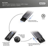 Obudowa DIGITUS USB 3.1 Typ C na dysk SSD M.2 SATA 6Gbps aluminiowa, beznarzędziowa