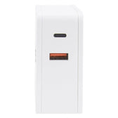Zasilacz sieciowy Manhattan Power Delivery 230V USB-C, 60W USB-A 5V, biały