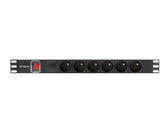 Listwa zasilająca Lanberg do RACK 1U 16A PDU 6x PL 2m czarna