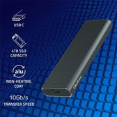 Obudowa/kieszeń Qoltec na dysk M.2 SSD | NVMe | PCIe | USB 3.1 | Super speed 10Gb/s | 4TB | Grafit
