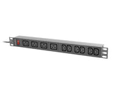 Listwa zasilająca RACK PDU 19" Lanberg 1U 16A 2M 4X C19 6X IEC C13 C20 czarna