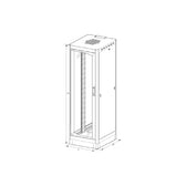 Szafa stojąca, zmontowana Intellinet 27U, 600x600, Rack 19", szklane drzwi, szara