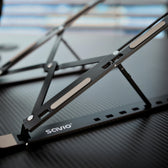 Podstawka biurowa pod laptop, tablet SAVIO PB-05, aluminiowa, czarna