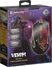 Mysz przewodowa Defender VENOM GM-640L 3200dpi Gaming 8P + GRA
