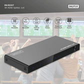 Rozdzielacz/Splitter DIGITUS HDMI 1x4, 4K/60Hz UHD z HDR, 18 Gbps, HDCP 2.2, EDID